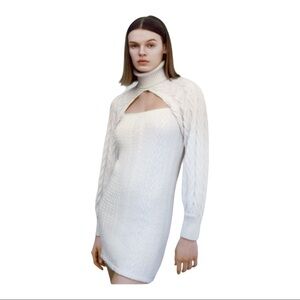 NEW ZARA Cream Cable Knit Mini Dress Sleeveless Size Large Zara Zara Zara